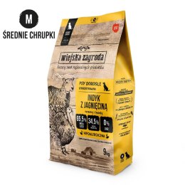 WIEJSKA ZAGRODA Indyk z jagnięciną (dorosły) chrupki M - Karma sucha dla psa - 9kg Wiejska zagroda