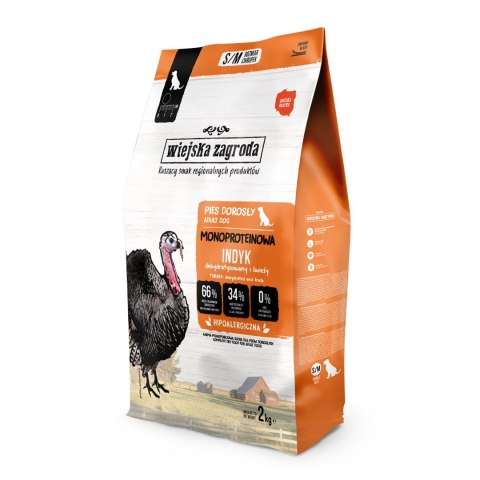 WIEJSKA ZAGRODA Monobiałkowa Indyk (dorosły) - Karma sucha dla psa - 2kg Wiejska zagroda WIEJSKA ZAGRODA Monobiałkowa Indyk (dorosły) - Karma sucha dla psa - 2kg Wiejska zagroda