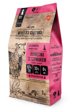 WIEJSKA ZAGRODA jagnięcina ze szpinakiem - sucha karma dla szczeniąt - 2 kg Wiejska zagroda
