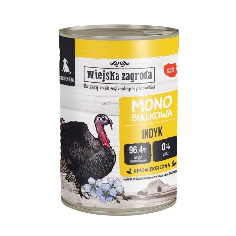 Wiejska Zagroda Monobiałkowa dla szczeniąt Indyk 400g Wiejska zagroda