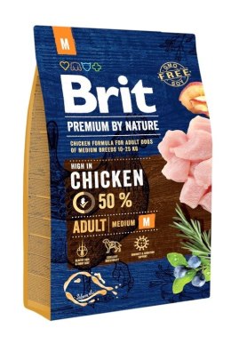 BRIT PREMIUM BY NATURE Adult M - sucha karma z kurczakiem dla psów dorosłych ras średnich - 3 kg Brit