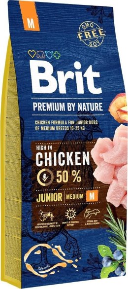 BRIT PREMIUM BY NATURE Junior M - sucha karma dla szczeniąt średnich ras - 15 kg Brit