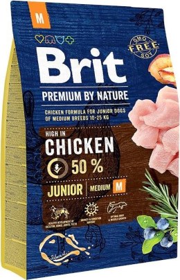 BRIT PREMIUM BY NATURE Junior M - sucha karma dla szczeniąt średnich ras - 3 kg Brit