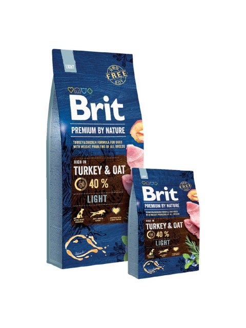 BRIT PREMIUM BY NATURE Light - sucha karma z indykiem i owsem dla psów dorosłych z nadwagą - 15 kg Brit BRIT PREMIUM BY NATURE Light - sucha karma z indykiem i owsem dla psów dorosłych z nadwagą - 15 kg Brit