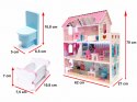 Domek dla lalek drewniany MDF mebelki 70cm różowy LED Kik Sp. z o. o. Sp. k.