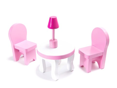 Domek dla lalek drewniany MDF mebelki 70cm różowy LED Kik Sp. z o. o. Sp. k. Domek dla lalek drewniany MDF mebelki 70cm różowy LED Kik Sp. z o. o. Sp. k.