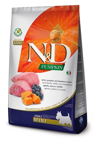 FARMINA N&D Pumpkin Lamb & Blueberry Adult Mini - sucha karma dla psa - 2,5 kg Farmina FARMINA N&D Pumpkin Lamb & Blueberry Adult Mini - sucha karma dla psa - 2,5 kg Farmina