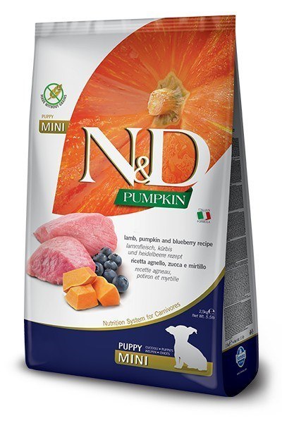 FARMINA N&D Pumpkin Lamb & Blueberry Puppy Mini - sucha karma dla szczeniąt - 2,5 kg Farmina