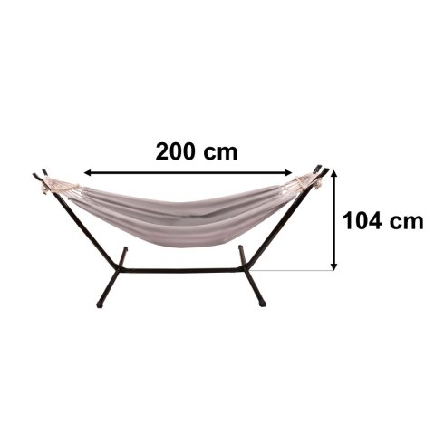 Hamak ze stelażem ogrodowy huśtawka stelaż stojak do hamaka duży mocny + pokrowiec 200cm 100kg Kik Sp. z o. o. Sp. k. Hamak ze stelażem ogrodowy huśtawka stelaż stojak do hamaka duży mocny + pokrowiec 200cm 100kg Kik Sp. z o. o. Sp. k.
