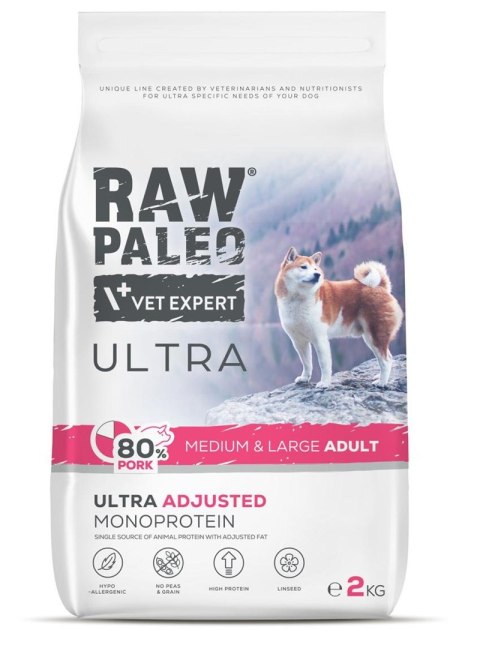 Raw Paleo Ultra Pork Medium&Large Adult 2kg VetExpert