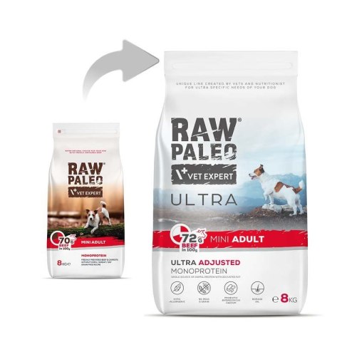 VetExpert Raw Paleo Ultra Beef Mini Adult - Karma sucha dla psów - 8kg VetExpert VetExpert Raw Paleo Ultra Beef Mini Adult - Karma sucha dla psów - 8kg VetExpert