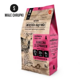 Wiejska Zagroda Jagnięcina ze szpinakiem (szczeniak) chrupki S - karma sucha dla psów - 9kg Wiejska zagroda