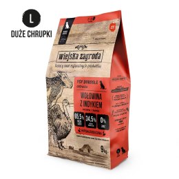 Wiejska Zagroda Wołowina z indykiem (dorosły) chrupki L - karma sucha dla psów - 9kg Wiejska zagroda