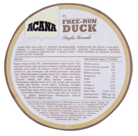 ACANA Free-Run duck dog 2kg ACANA ACANA Free-Run duck dog 2kg ACANA
