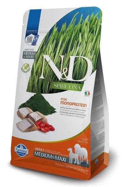 FARMINA N&D Spirulina Herring Adult Medium&Maxi - sucha karma dla psa - 7 kg Farmina FARMINA N&D Spirulina Herring Adult Medium&Maxi - sucha karma dla psa - 7 kg Farmina