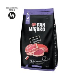 Pan Mięsko Karma sucha dla psa Cielęcina z jagnięciną (senior) chrupki M 20kg PAN MIĘSKO