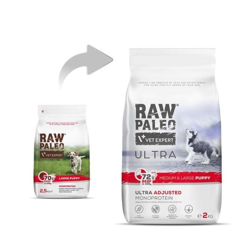 VetExpert Raw Paleo Ultra Wołowina Medium&Large Puppy 2kg VetExpert VetExpert Raw Paleo Ultra Wołowina Medium&Large Puppy 2kg VetExpert